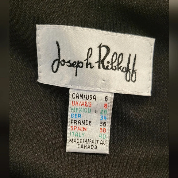 Joseph Ribkoff Red and Black Bodycon Knee Length Dress - Picture 4 of 6